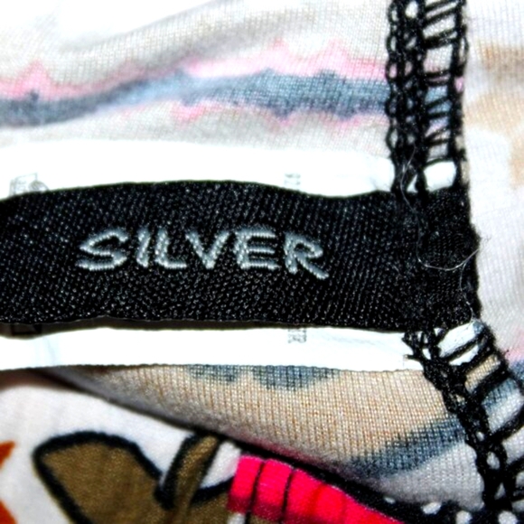 Silver Patterned Leggings - One Size - Pink Multicolor - Funky/Boho - Picture 6 of 6